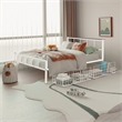 Furniture of America Runicke Metal Storage Platform Queen Bed in White