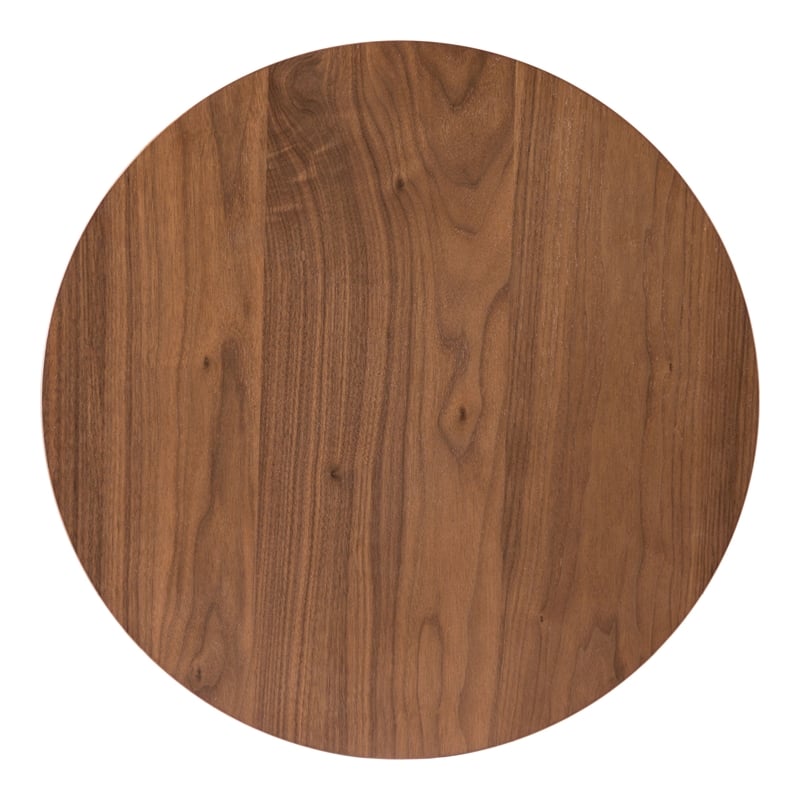 Furniture of America Callum 2-Piece Side Table and Boucle Fabric Chair in Walnut