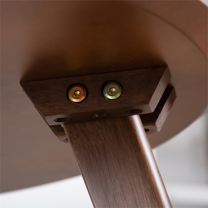 Furniture of America Callum 2-Piece Side Table and Boucle Fabric Chair in Walnut