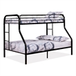 Furniture of America Imara Mattress Ready Metal Twin over Full Black Bunk Bed