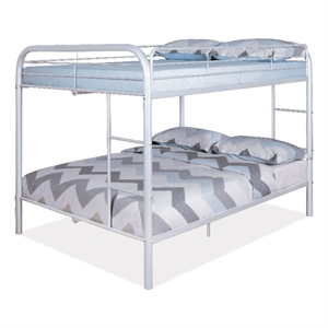 Furniture of America Imara Mattress Ready Metal Full over Full White Bunk Bed