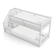 Furniture of America Sabrina Wood Twin over Twin White Bunk Bed with Staircase