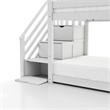 Furniture of America Sabrina Wood Twin over Twin White Bunk Bed with Staircase