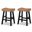 Furniture of America Fuller Wood 24-inch Saddle Seat Stools in Oak (Set of 2)