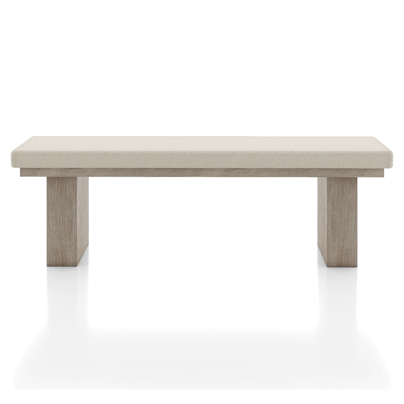 Furniture of America Westely Wood Padded Dining Bench in Natural