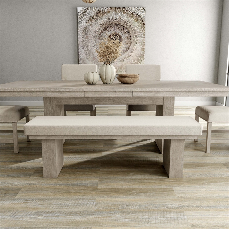 Furniture of America Westely Wood Padded Dining Bench in Natural