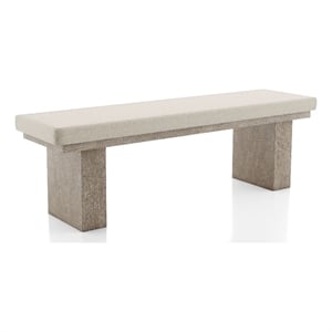 Furniture of America Westely Wood Padded Dining Bench in Natural