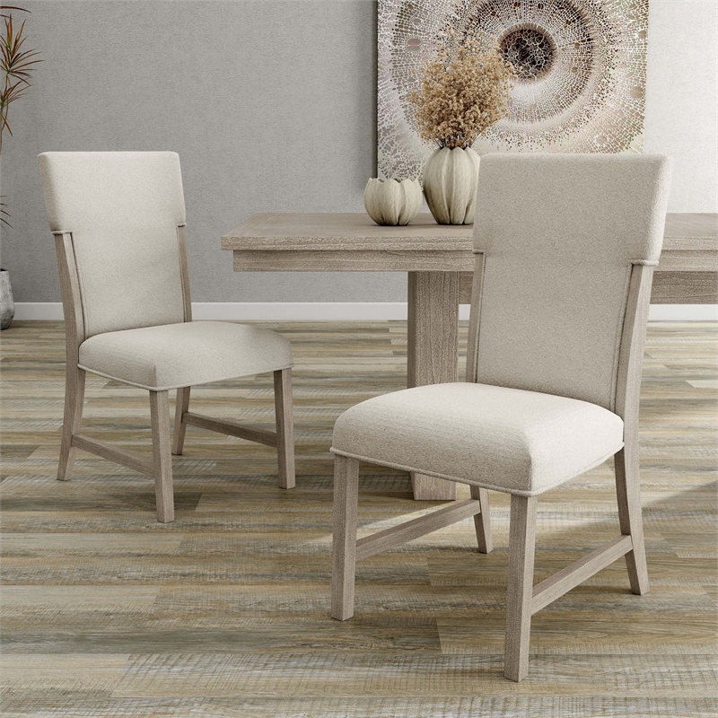 Furniture of America Westely Wood and Upholster Natural Side Chairs (Set of 2)