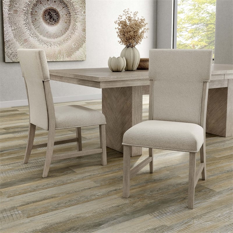 Furniture of America Westely Wood and Upholster Natural Side Chairs (Set of 2)