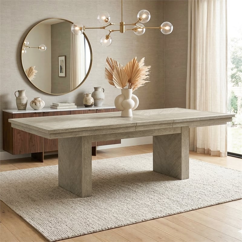 Furniture of America Westely Wood Extendable Dining Table in Natural