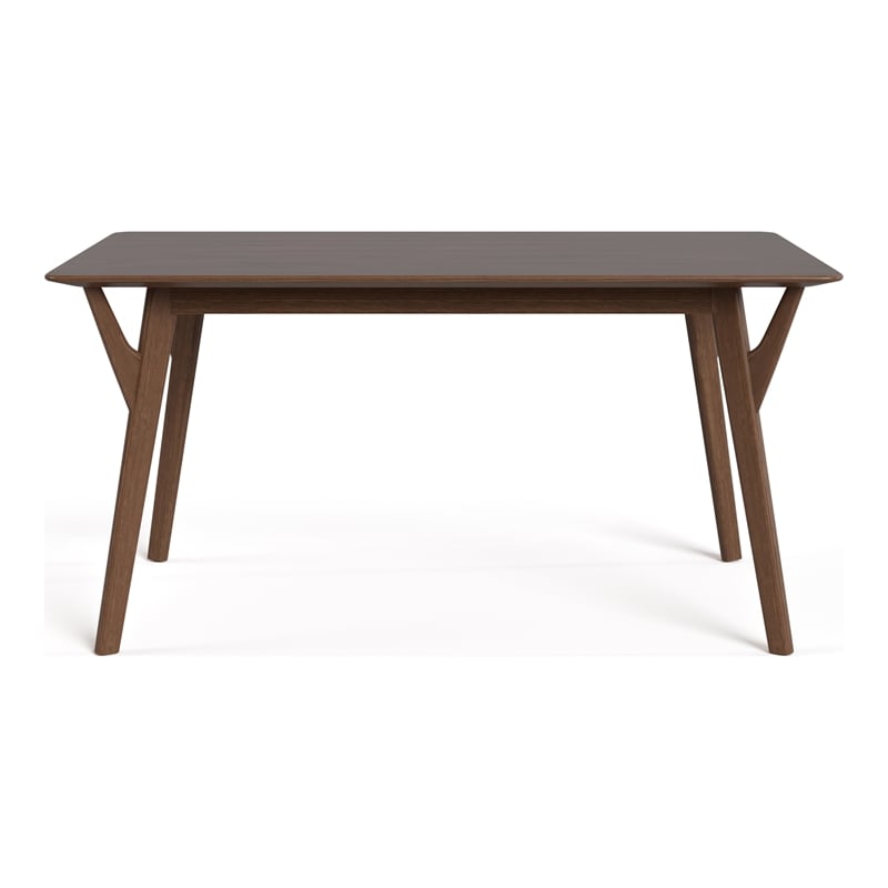Furniture of America Beck Fabric and Wood 5-Piece Dining Table Set in Walnut