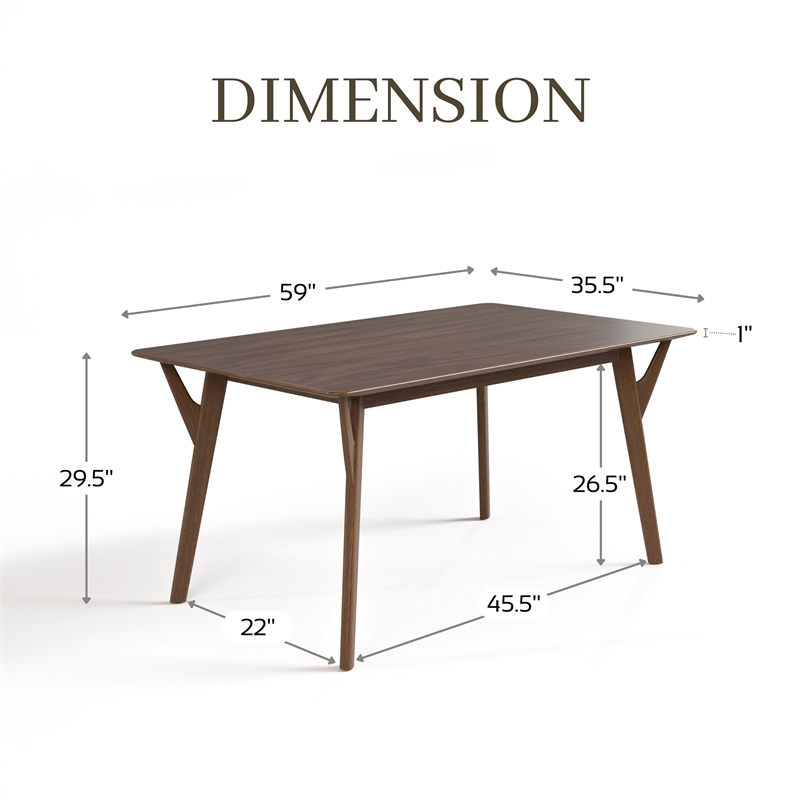 Furniture of America Beck Wood 7-Piece Dining Table Set in Walnut