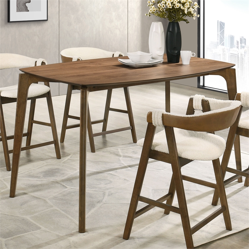 Furniture of America Alara Wood Counter Height Dining Table in Walnut