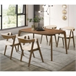 Furniture of America Sheil Wood 5-Piece Dining Table Set in Walnut