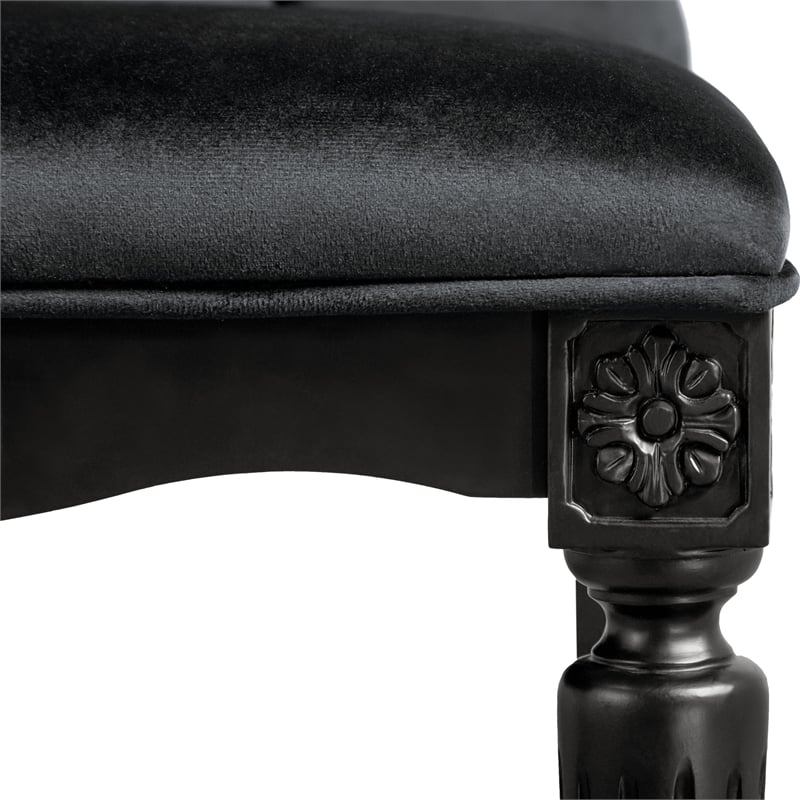 Furniture of America Seabliss Fabric and Wood 7-Piece Dining Table Set in Black