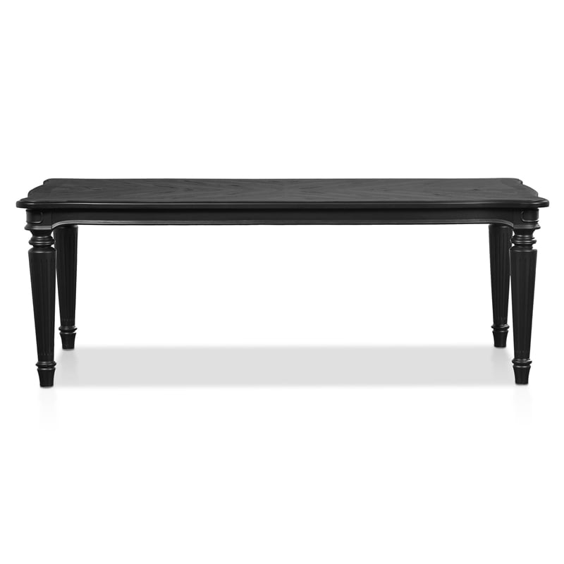 Furniture of America Seabliss Fabric and Wood 7-Piece Dining Table Set in Black