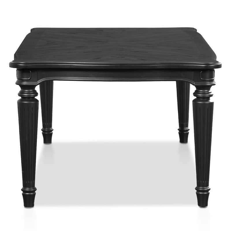 Furniture of America Seabliss Fabric and Wood 7-Piece Dining Table Set in Black