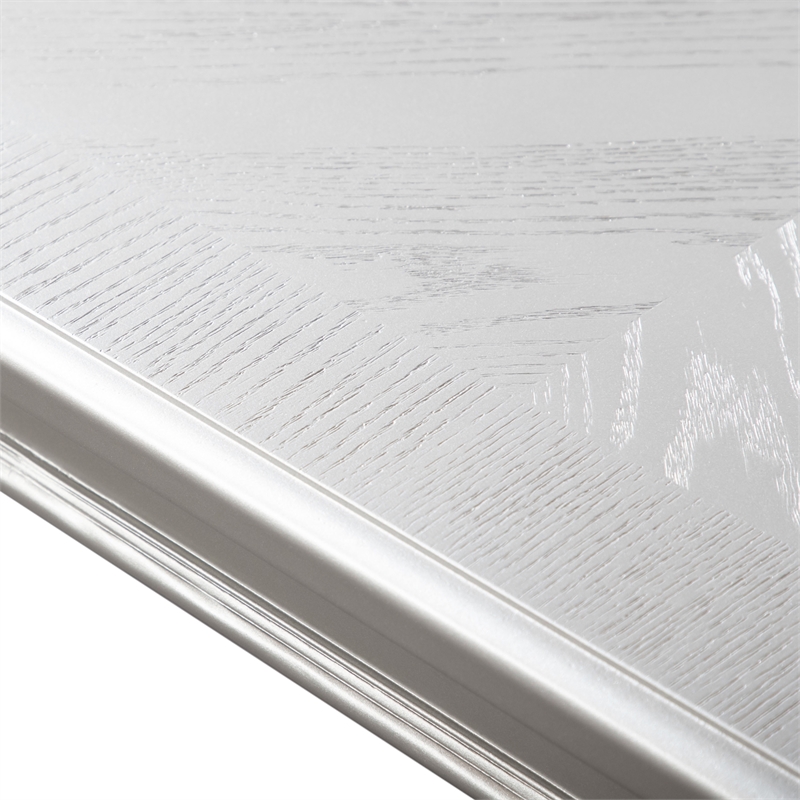 Furniture of America Seabliss Fabric and Wood 7-Piece Dining Table Set in Silver