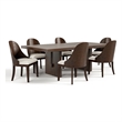 Furniture of America Goddard Wood 7-Piece Dining Table Set in Dark Walnut