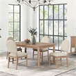 Furniture of America Sheil Wood 5-Piece Dining Table Set in Natural