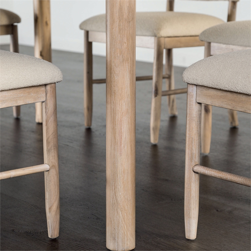 Furniture of America Sheil Wood 5-Piece Dining Table Set in Natural