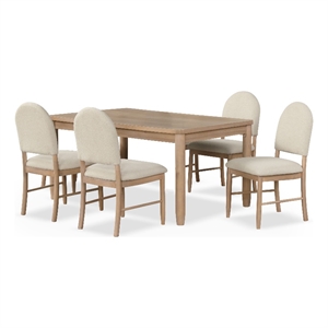 Furniture of America Sheil Wood 5-Piece Dining Table Set in Natural