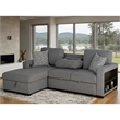 Furniture of America Andrew Gray Fabric Left Chaise Sleeper Sectional with USBs