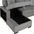 Furniture of America Andrew Gray Fabric Left Chaise Sleeper Sectional with USBs