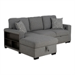 Furniture of America Andrew Gray Fabric Left Chaise Sleeper Sectional with USBs