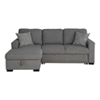 Furniture of America Andrew Gray Fabric Left Chaise Sleeper Sectional with USBs