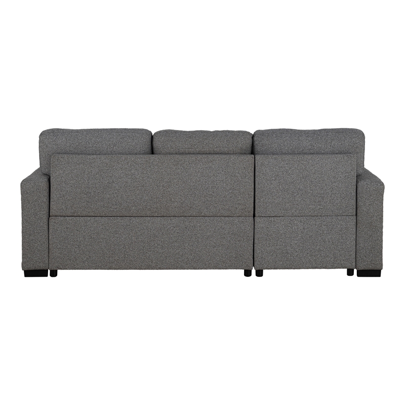 Furniture of America Andrew Gray Fabric Left Chaise Sleeper Sectional with USBs