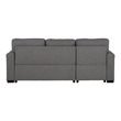 Furniture of America Andrew Gray Fabric Left Chaise Sleeper Sectional with USBs