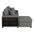 Furniture of America Andrew Gray Fabric Left Chaise Sleeper Sectional with USBs