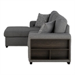 Furniture of America Andrew Gray Fabric Left Chaise Sleeper Sectional with USBs