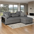 Furniture of America Andrew Gray Fabric Right Chaise Sleeper Sectional with USBs