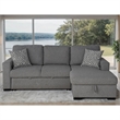 Furniture of America Andrew Gray Fabric Right Chaise Sleeper Sectional with USBs