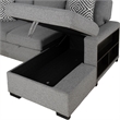 Furniture of America Andrew Gray Fabric Right Chaise Sleeper Sectional with USBs