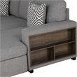 Furniture of America Andrew Gray Fabric Right Chaise Sleeper Sectional with USBs