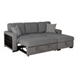 Furniture of America Andrew Gray Fabric Right Chaise Sleeper Sectional with USBs