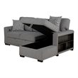 Furniture of America Andrew Gray Fabric Right Chaise Sleeper Sectional with USBs