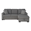 Furniture of America Andrew Gray Fabric Right Chaise Sleeper Sectional with USBs