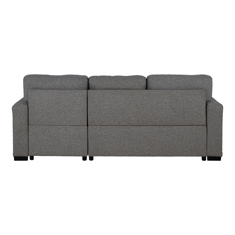 Furniture of America Andrew Gray Fabric Right Chaise Sleeper Sectional with USBs