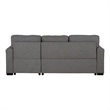 Furniture of America Andrew Gray Fabric Right Chaise Sleeper Sectional with USBs