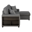 Furniture of America Andrew Gray Fabric Right Chaise Sleeper Sectional with USBs