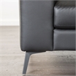 Furniture of America Ronan FSC Certified Leather Left Chaise Sectional in Black