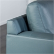 Furniture of America Ronan FSC Certified Leather Left Chaise Sectional in Blue