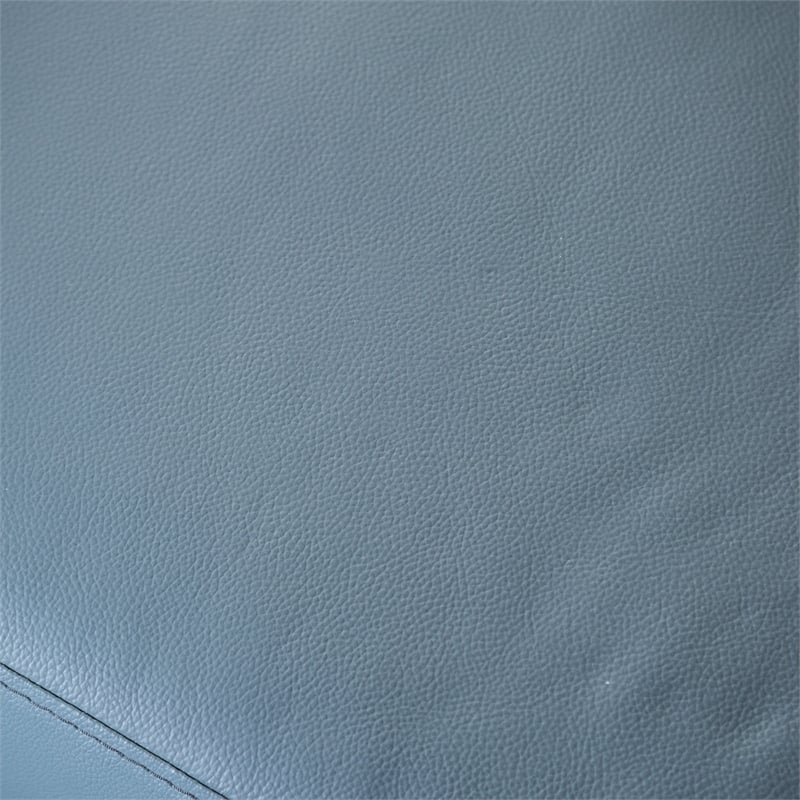 Furniture of America Ronan FSC Certified Leather Left Chaise Sectional in Blue