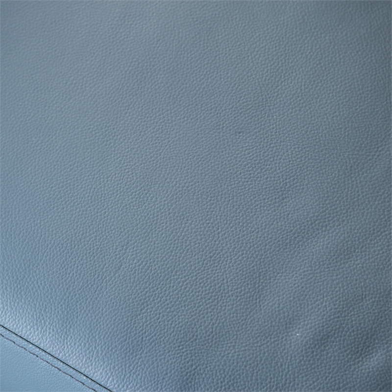 Furniture of America Ronan FSC Certified Leather Right Chaise Sectional in Blue