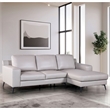 Furniture of America Ronan FSC Certified Leather Right Chaise Sectional in Gray