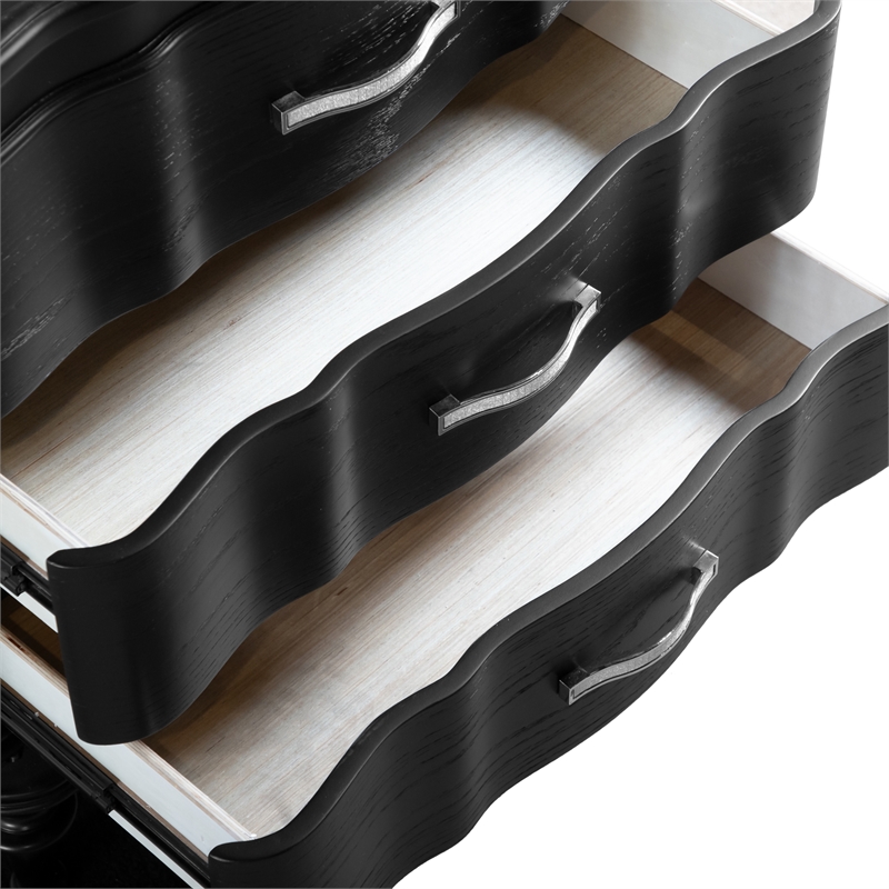 Furniture of America Seabliss Wood Queen 3-Piece Bedroom Set in Black